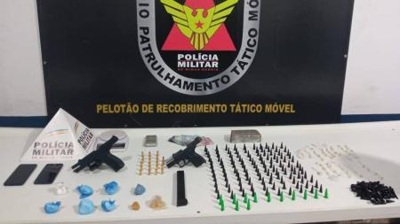 Drogas e arma apreendida