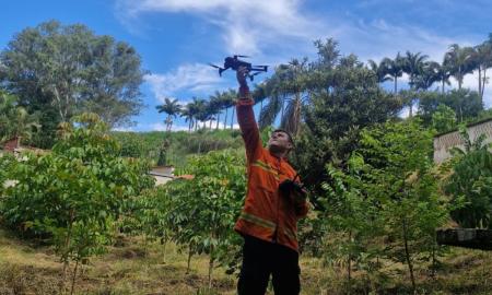 Drone foi utilizado durante buscas a corpo no Rio Paraibuna Foto Corpo de Bombeiros Juiz de Fora.jpg