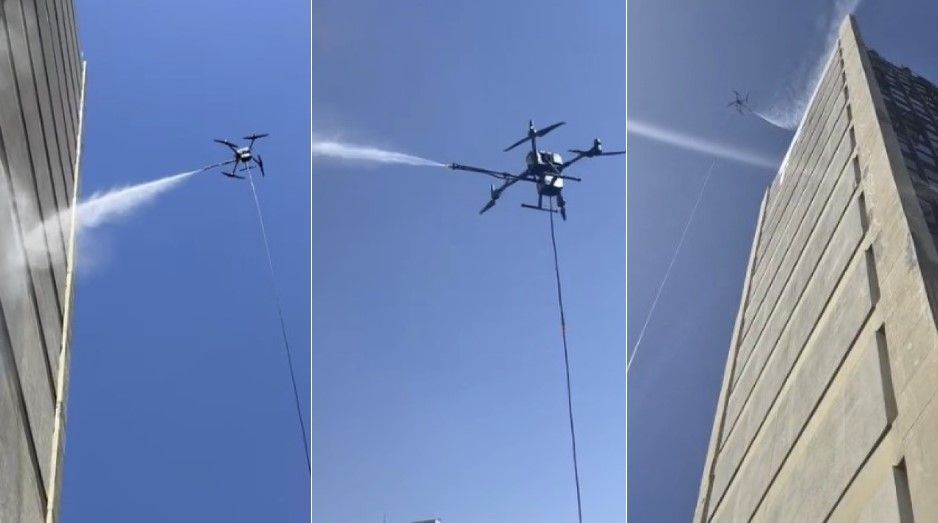 Vídeo: drone com capacidade para limpar prédio de 30 andares começa a operar em BH