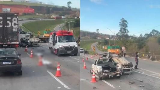 Duas pessoas morrem em grave acidente na Fernão Dias, no Sul de Minas