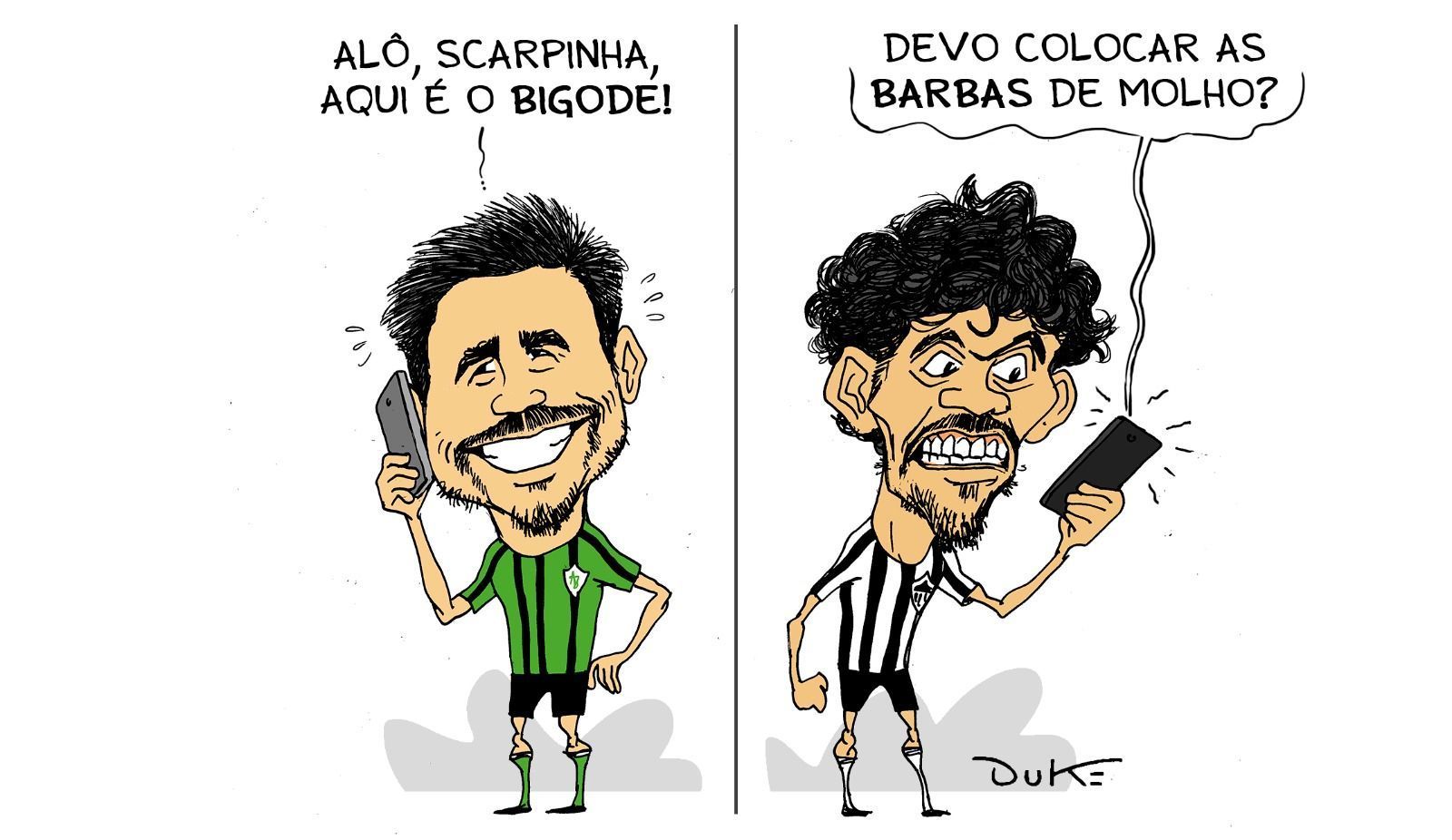 Charge do Duke | O reencontro entre Willian Bigode e Gustavo Scarpa em BH