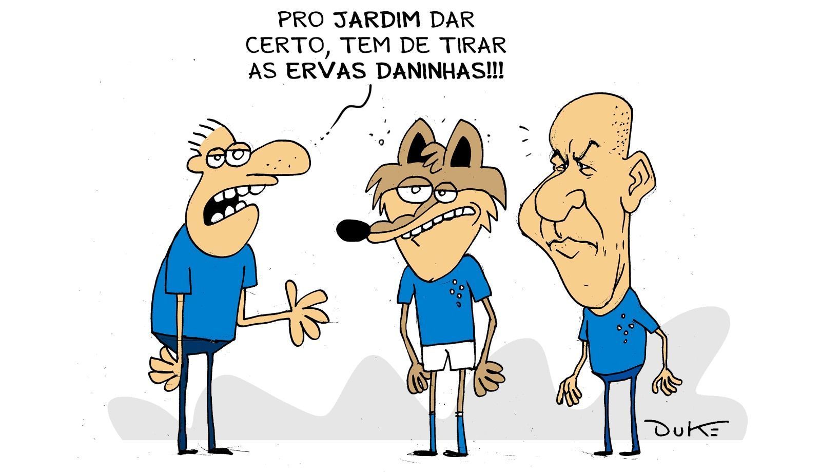 Charge do Duke | As correções que Jardim pretende fazer no Cruzeiro