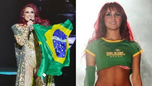 Dulce Maria em show do RBD, no Rio de Janeiro