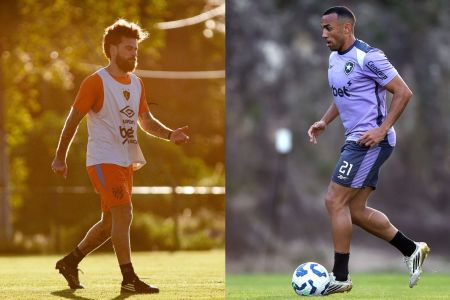 Atletas de Sport e Botafogo no treino de suas equipes