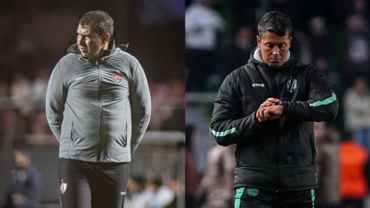 Fábio Carille, técnico do Vitória, e Thiago Carpini, técnico do Juventude