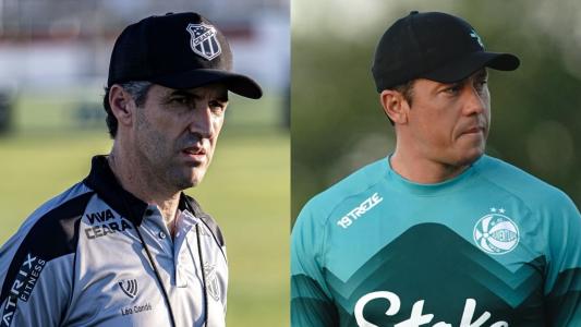 Técnicos Léo Condé, do Ceará, e Thiago Carpini, do Juventude