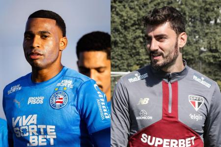 Jean Lucas, volante do Bahia, e Rafael, goleiro do São Paulo