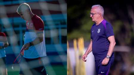 Técnicos Martín Palermo, do Fortaleza, e Dorival Júnior, do Corinthians