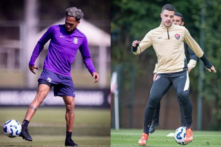 José Martínez, volante do Corinthians, e Renato Kayzer, atacante do Vitória