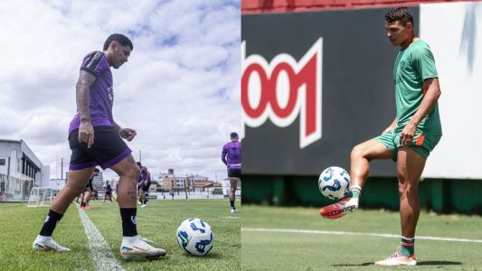 Galeano, do Ceará, e Thiago Silva, do Fluminense, durante treino das equipes