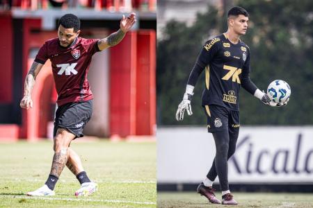 Matheuzinho, do Vitória, e Gabriel Brazão, do Santos
