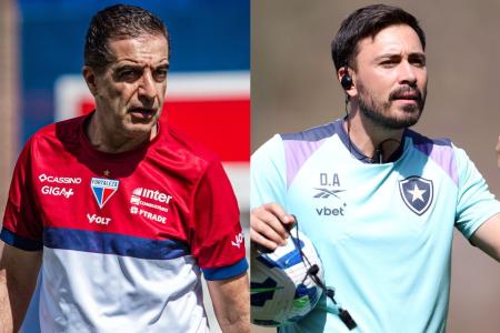 Técnicos Renato Paiva, do Fortaleza, e Davide Ancelotti, do Botafogo