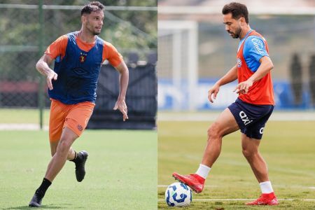 Rafael Thyere, zagueiro do Sport, e Everton Ribeiro, meia do Bahia