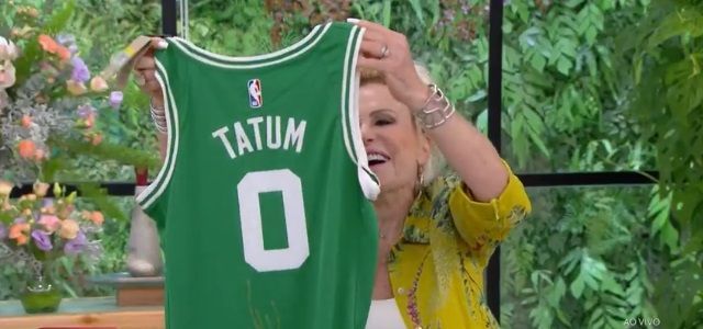 Astro da NBA, Jayson Tatum envia camisa e manda recado para Ana Maria Braga