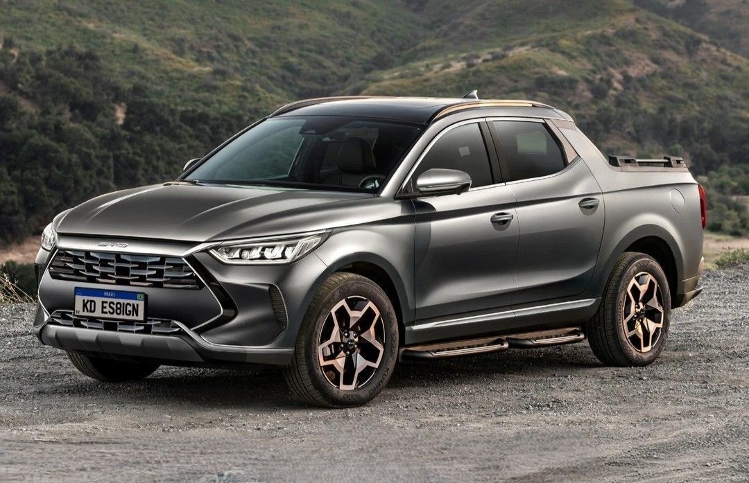 “Baby Shark”: picape híbrida da BYD chega em 2026 para brigar com a Fiat Toro