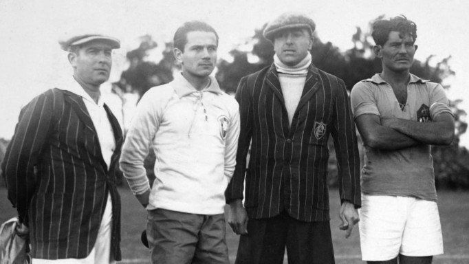 Preguinho e mais jogadores da Seleção Brasileira na Copa do Mundo de 1930