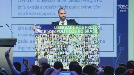 Na Argentina, Eduardo Bolsonaro faz apelo para que país receba foragidos do 8 de Janeiro | CNN Brasil