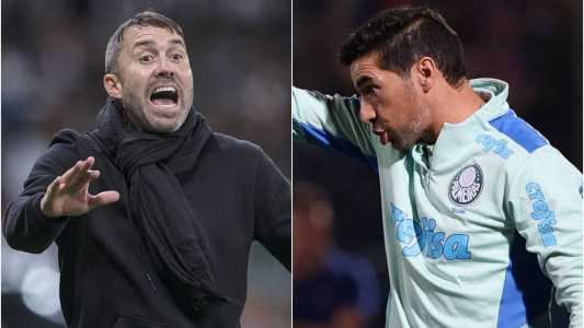 Eduardo 'Chacho' Coudet e Abel Ferreira, técnicos de Atlético e Palmeiras