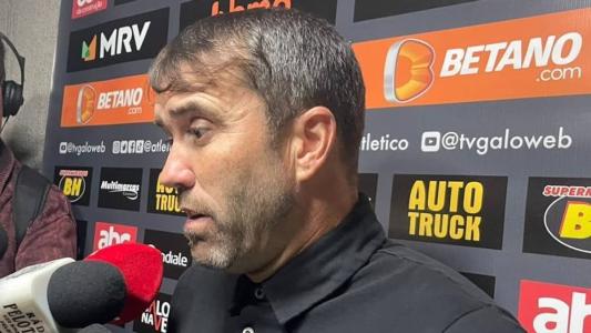 Eduardo Coudet, técnico do Atlético, em entrevista depois do empate com o Brasil-RS