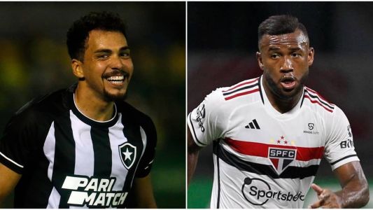 Eduardo (esq), do Botafogo, e Luan (dir), do São Paulo
