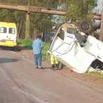 Fiorino capota e interdita parcialmente a BR-040, na Grande BH