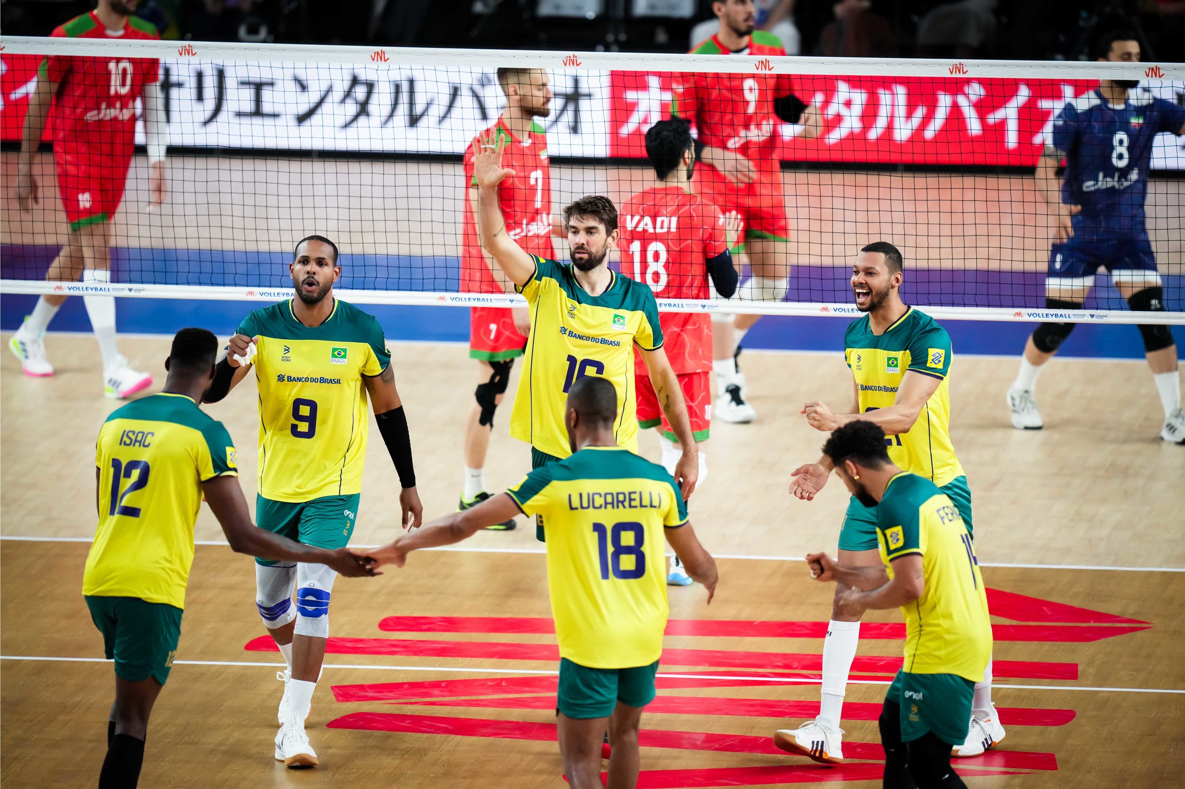 Brasil vence lanterna Irã e mantém embalo na Liga das Nações de Vôlei