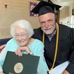 Idoso se forma na faculdade e mãe de 98 anos vai à colação de grau