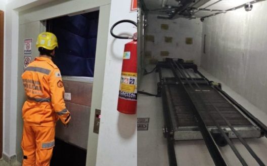 Casal fica preso em elevador de prédio e precisa ser resgatado pelos bombeiros em MG