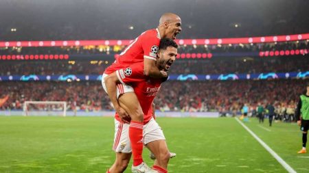 Em casa, Benfica deu show e goleou o Club Brugge