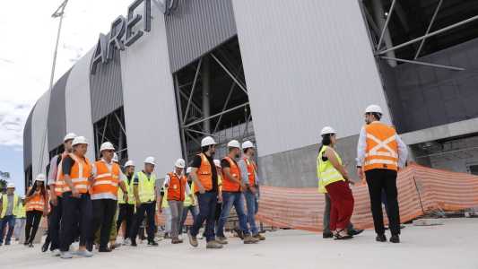 Em fevereiro, vereadores da CPI do Abuso de Poder visitaram Arena MRV para conferir contrapartidas exigidas para a construção do estádio