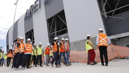 Em fevereiro, vereadores da CPI do Abuso de Poder visitaram Arena MRV para conferir contrapartidas exigidas para a construção do estádio