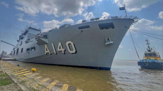 Maior navio de guerra da America Latina atracou em Belém-PA para integrar a Operação Atlas e, posteriormente, apoiar a Conferência das Nações Unidas sobre as Mudanças Climáticas de 2025 (COP 30)