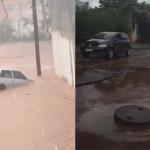 Forte chuva alaga avenidas e arrasta carros na região do Barreiro em BH