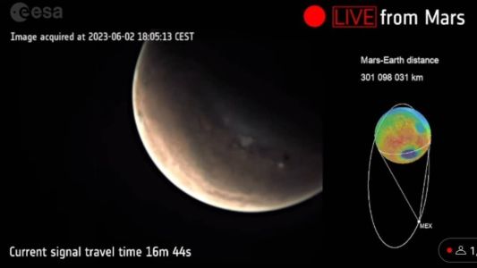 Em razão de mau tempo na região do receptor das imagens, esta foi a cena que ficou mais tempo exposta na primeira live de Marte