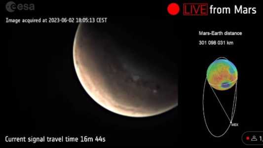 Em razão de mau tempo na região do receptor das imagens, esta foi a cena que ficou mais tempo exposta na primeira live de Marte