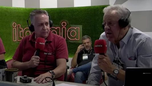 Emanuel Carneiro conheceu a cabine da Itatiaia na Arena MRV