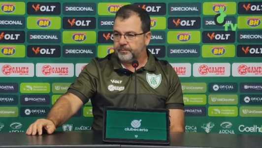 Enderson Moreira, técnico do América, em coletiva de imprensa após jogo da Série B do Campeonato Brasileiro