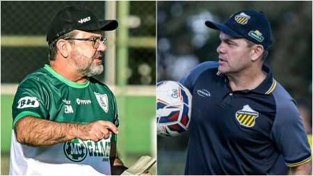 Enderson Moreira e Umberto Louzer, técnicos de América e Novorizontino, respectivamente