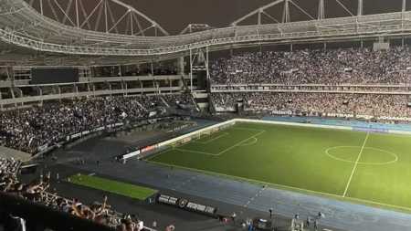 Engenhão sem energia na partida entre Botafogo x Athletico, no sábado à noite