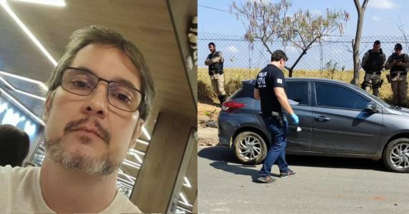 Foto mostra engenheiro encontrado morto em Belo Horizonte e, ao lado, o carro dele que foi abandonado em Esmeraldas, na Grande BH