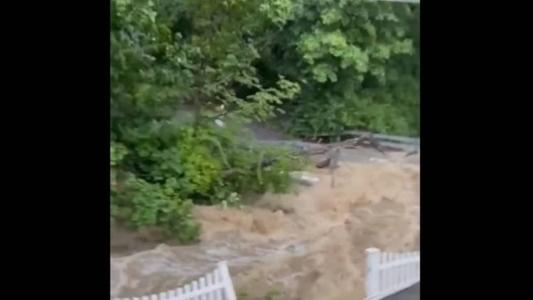 Enxurrada em Highland Falls, nos Estados Unidos