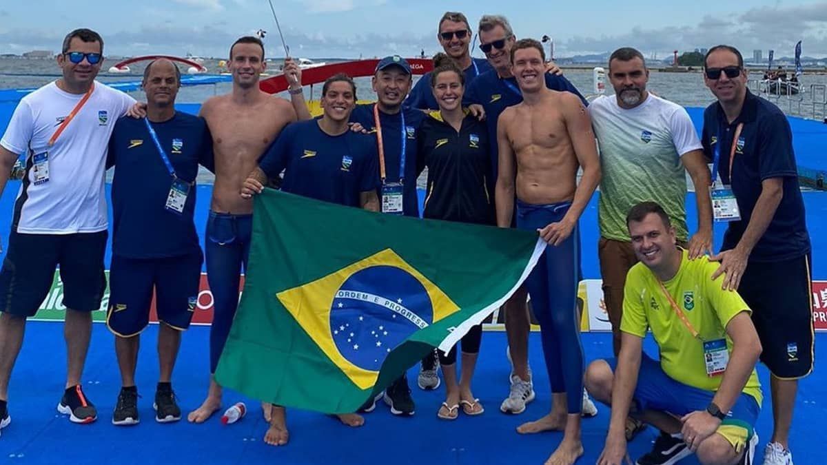 Brasil termina em 6° lugar no revezamento misto em águas abertas no Mundial de Fukuoka