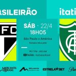 São Paulo x América: acompanhe ao vivo na Itatiaia