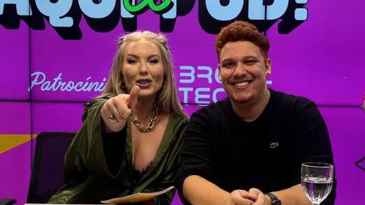 A apresentadora Érica Araújo e o youtuber Biel Valadares