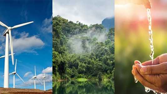 No E, environment, ambiental está relacionado com todos os impactos dos negócios no meio ambiente