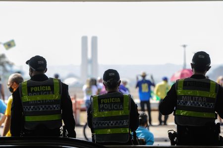 Policiamento na região da Esplanada dos Ministérios, em Brasília