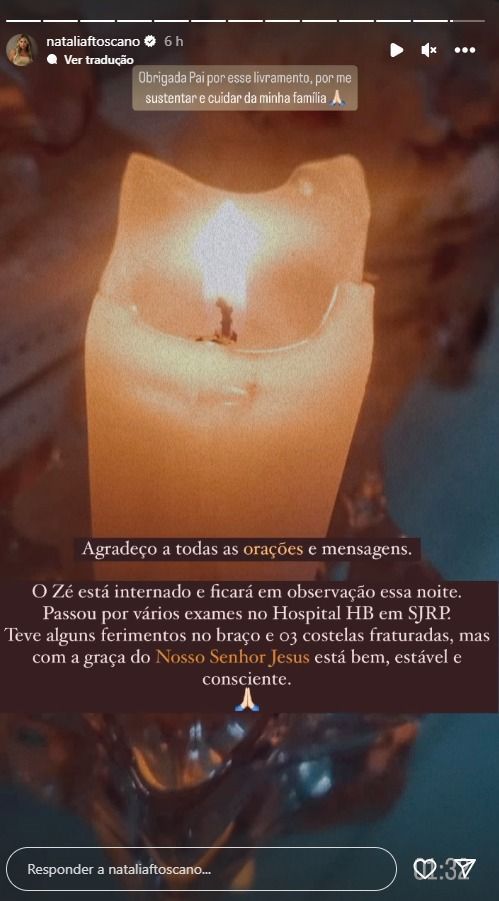 'Livramento', mulher de Zé Neto, fala sobre acidente, após cantor fraturar 3 costelas