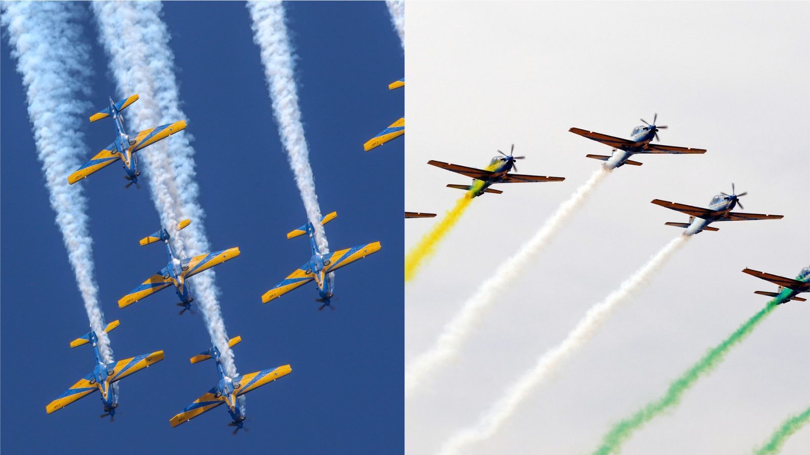 7 de Setembro: céu cinza de queimadas afeta visual da Esquadrilha da Fumaça; compare com ano passado