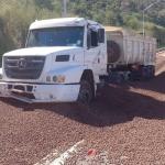 Carreta utiliza área de escape no Anel Rodoviário de Belo Horizonte