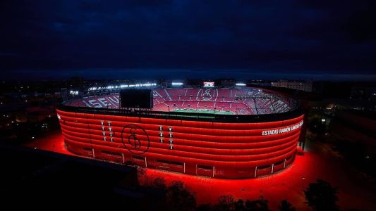 Estádio Ramón Sánchez-Pizjuán, em Sevilla, oinde o time da casa e o Del Valle se enfrentam nesta quarta